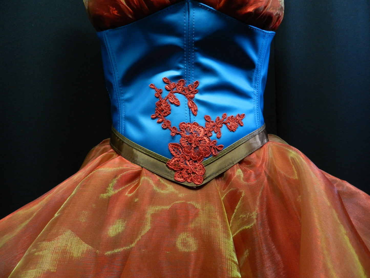 READY TO SHIP!! Fairy dress made from organza and real leather for wedding, prom bal, ren faire