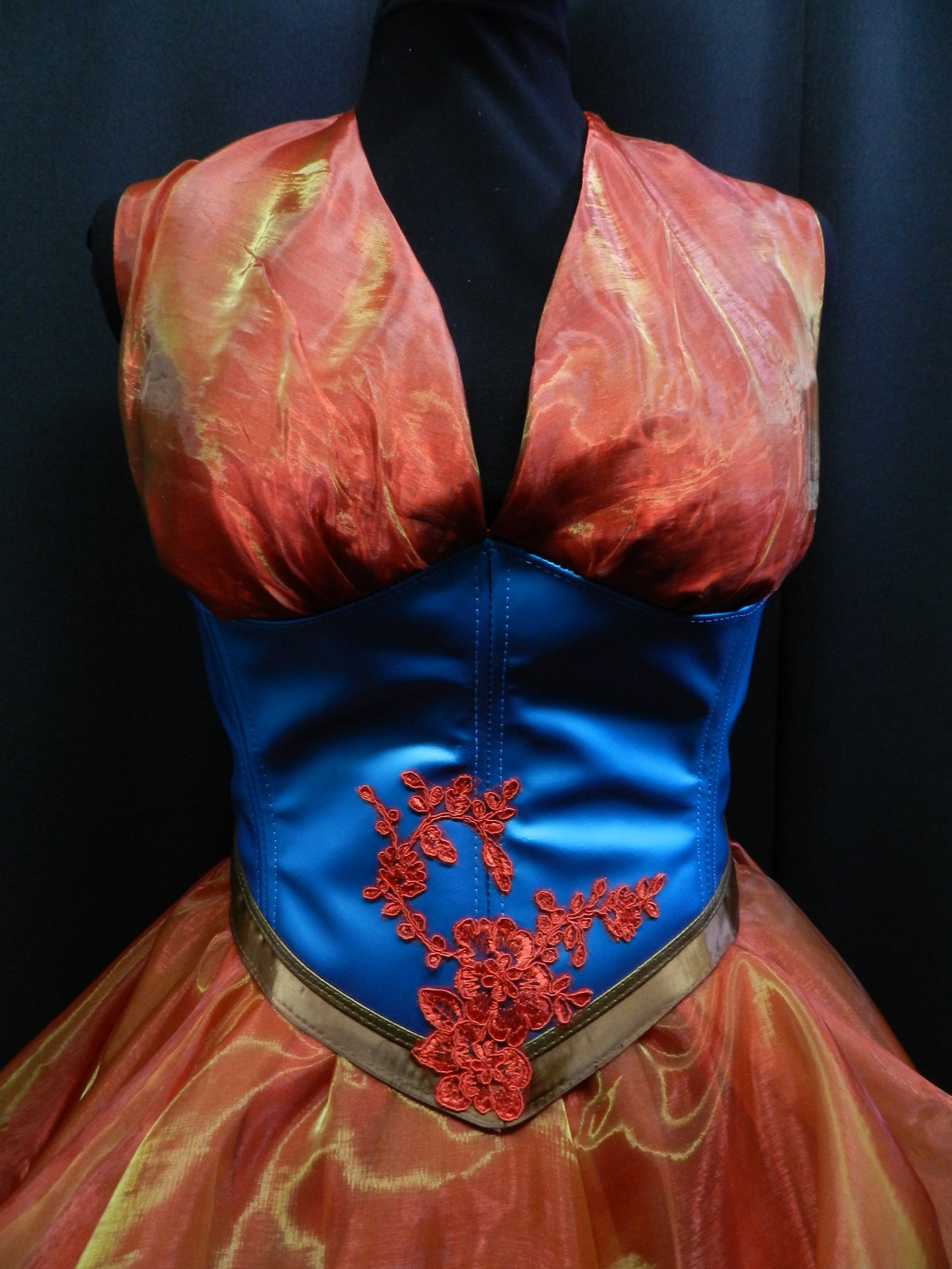 READY TO SHIP!! Fairy dress made from organza and real leather for wedding, prom bal, ren faire