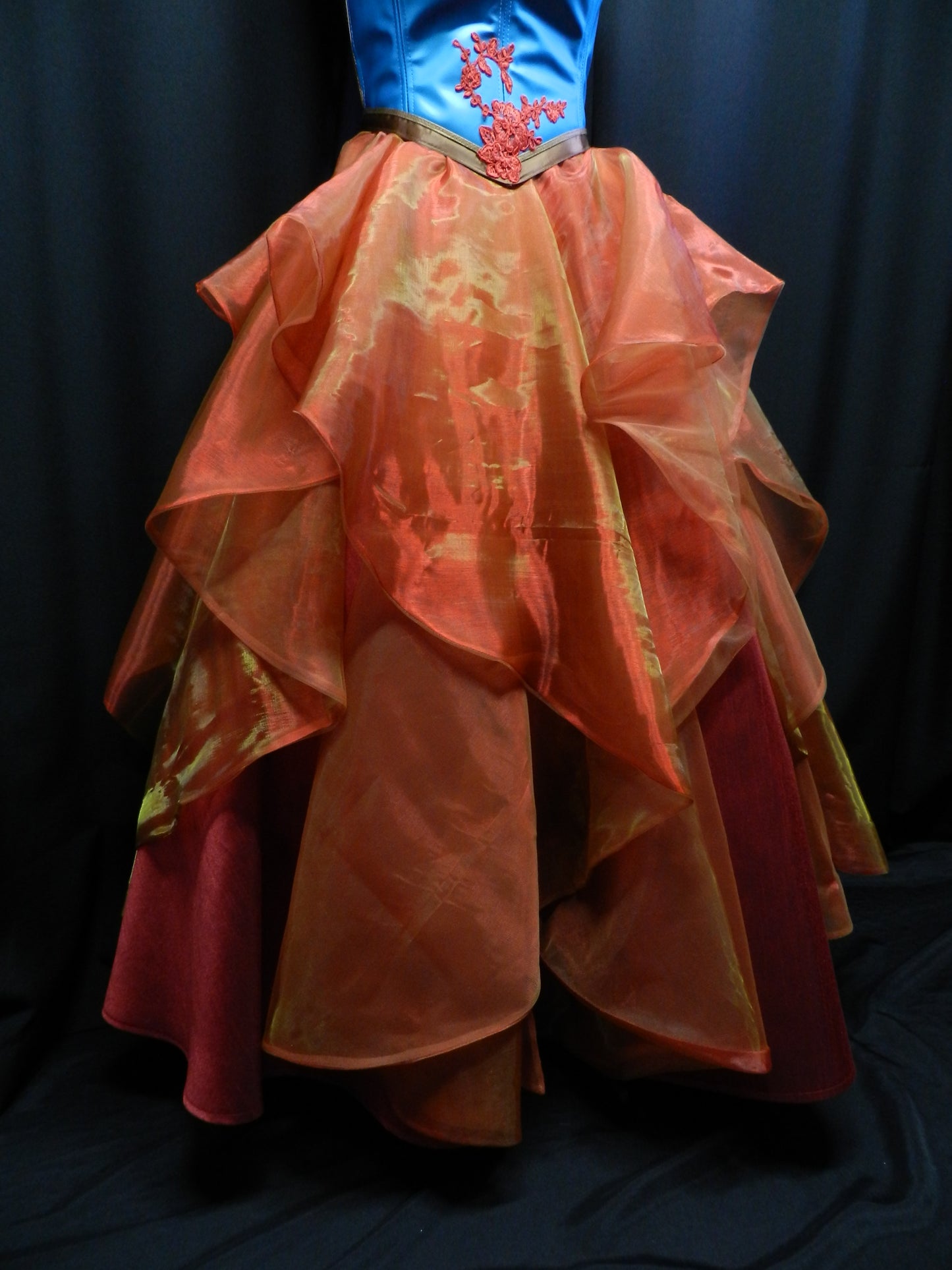 READY TO SHIP!! Fairy dress made from organza and real leather for wedding, prom bal, ren faire