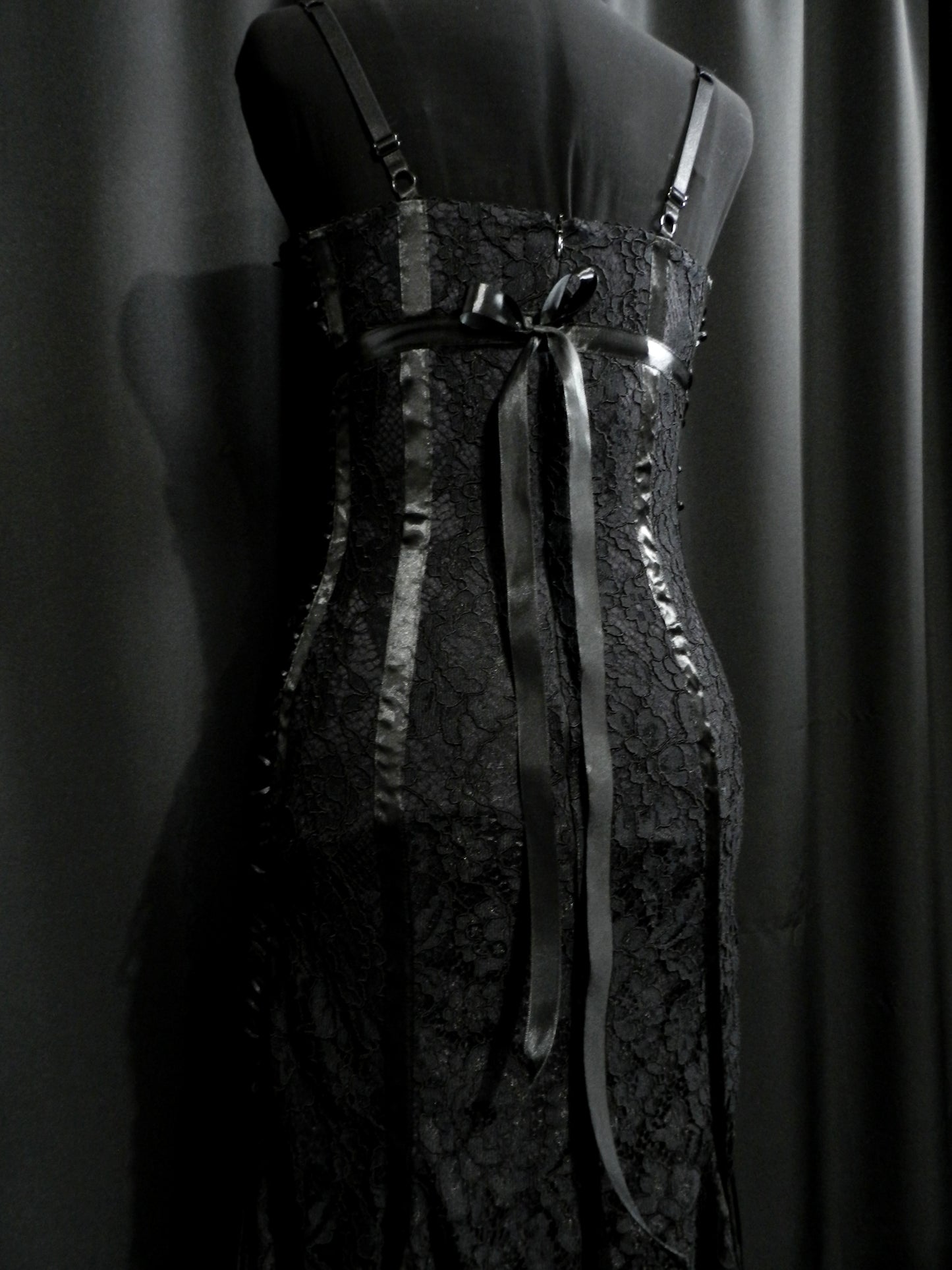 Inspired by Monica Bellucci black lace dress custom made to your size!