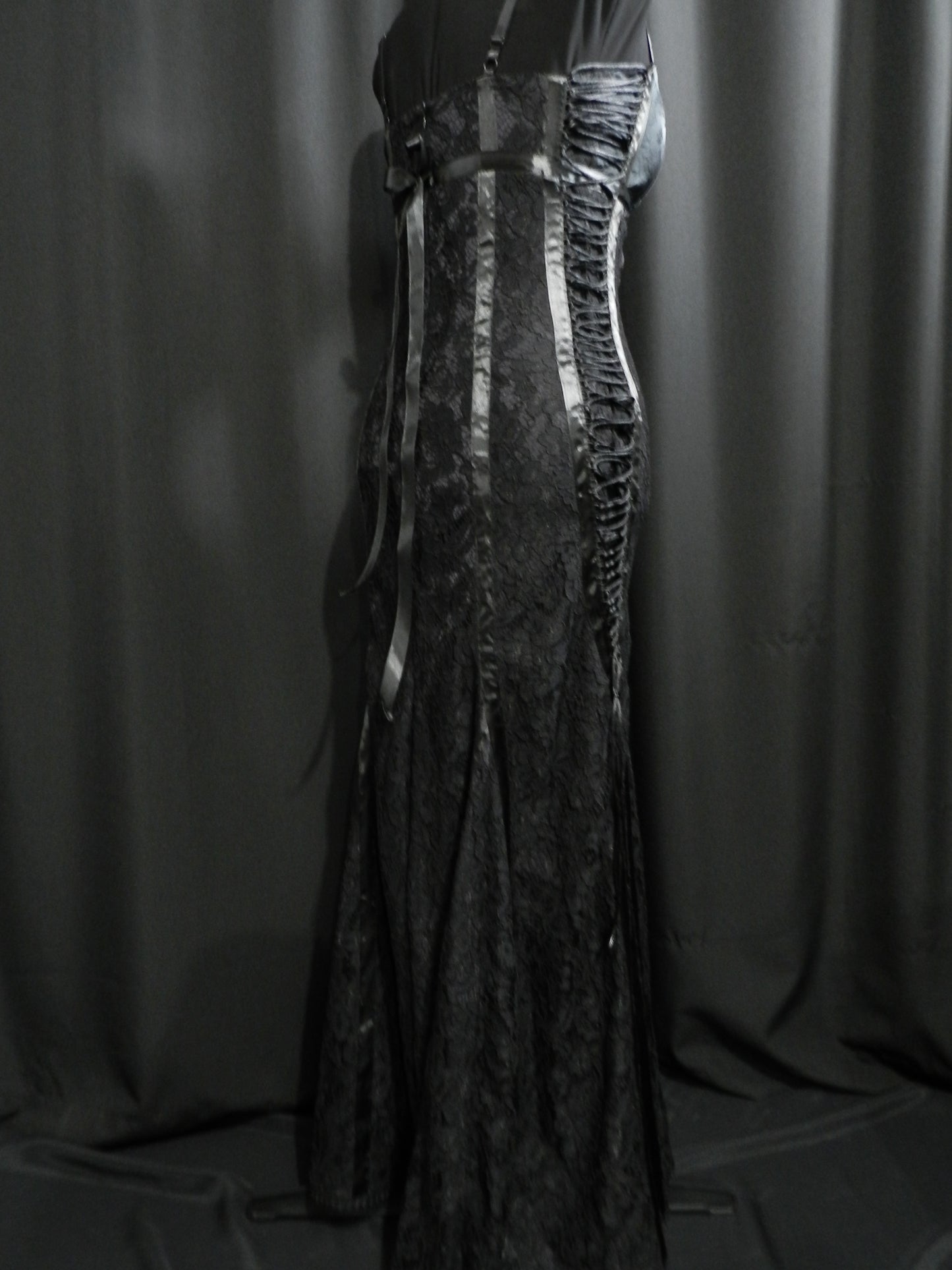 Inspired by Monica Bellucci black lace dress custom made to your size!