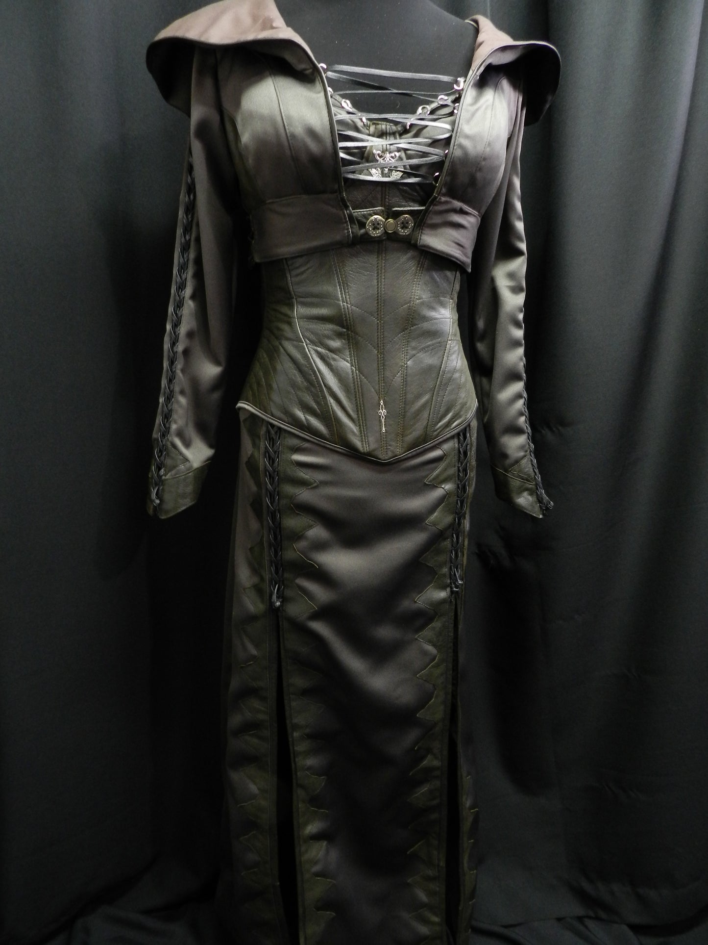 Inspired by Legend of the Seeker Confessor Kahlan's corset / skirt / jacket custom made season 2 dark costume 3 pieces