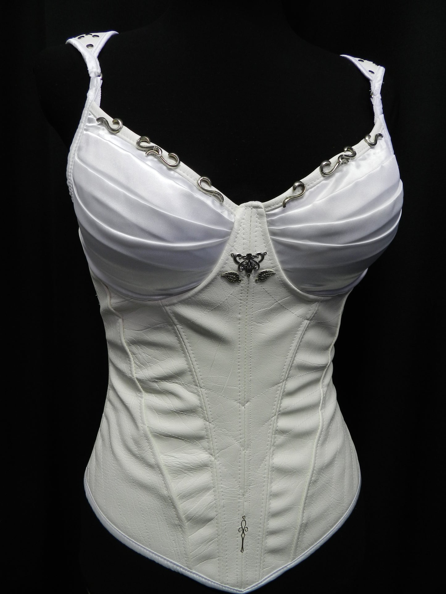 White Version! Inspired by LEGEND Of The SEEKER Kahlan's Corset Faux-leather Medieval armor bustier CUSTOM Made to your size!