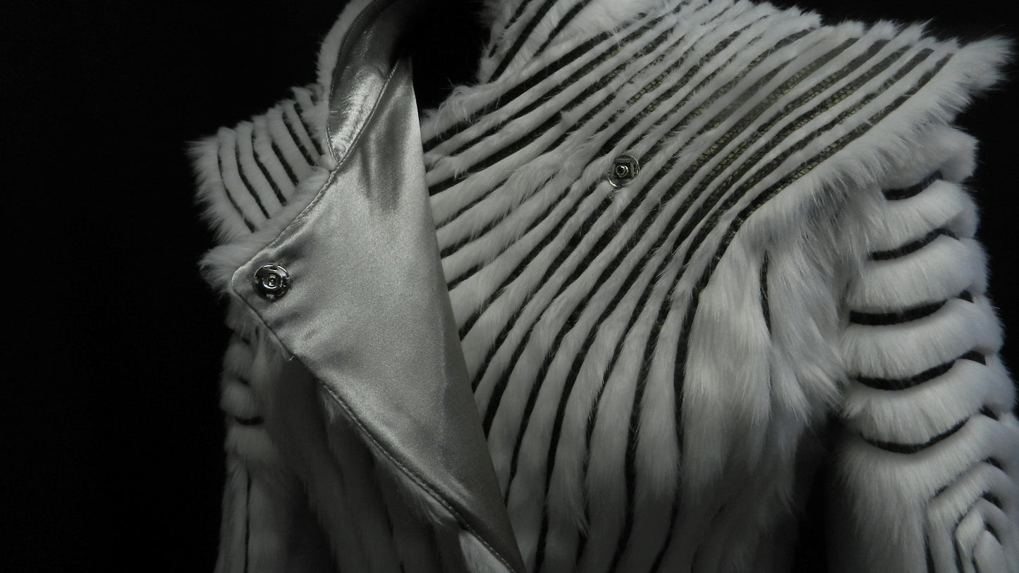 Inspired by Game of Thrones Daenerys Targaryen white faux fur winter coat jacket custom made to your size!