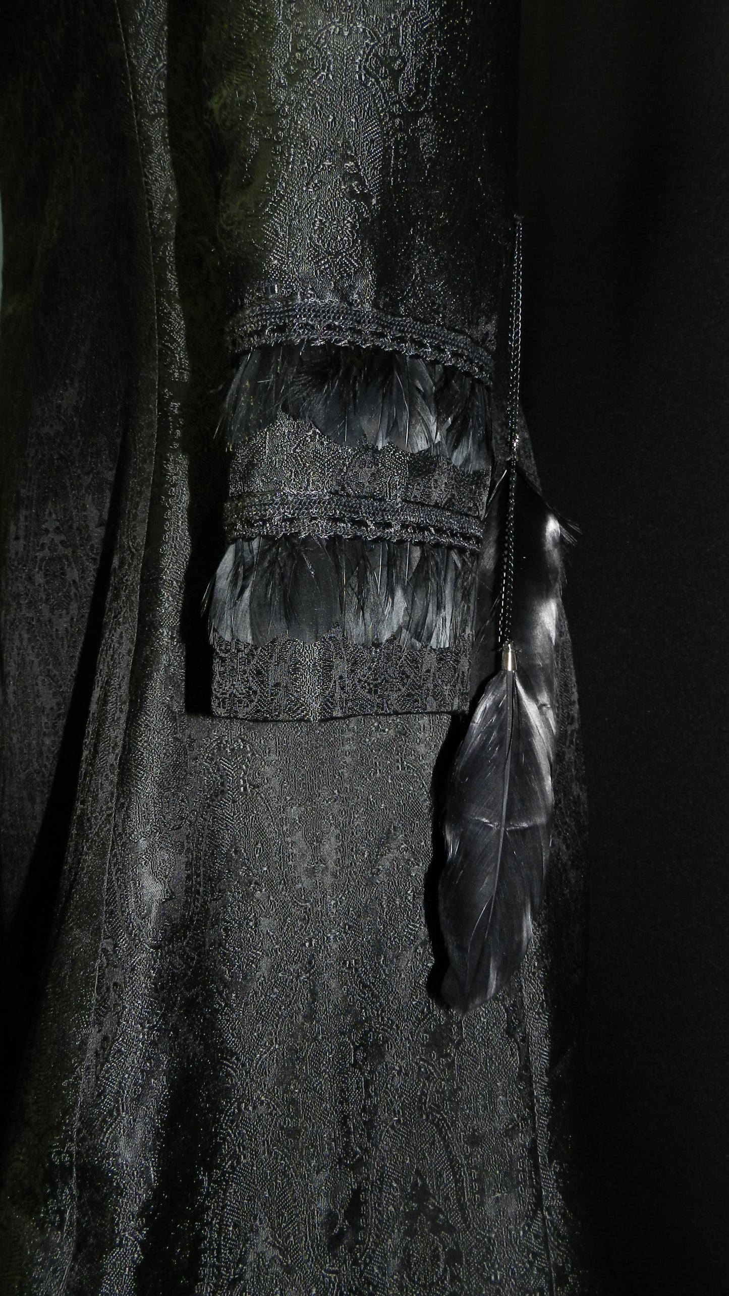 Inspired by Sansa Black Swan dress Game Of Thrones season 4 Custom Made to your size Black brocade silk feather collar