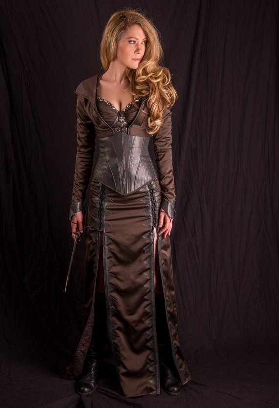 Inspired by Legend of the Seeker Confessor Kahlan's corset / skirt / jacket custom made season 2 dark costume 3 pieces