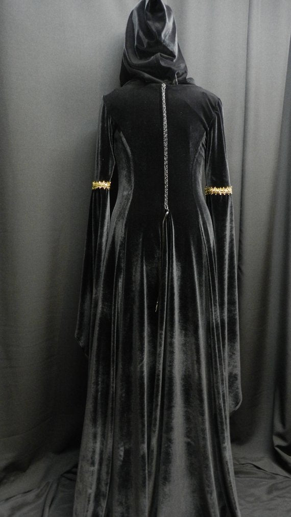 Inspired by Legend of the Seeker Kahlan's black velvet dress confessor custom made to your size!