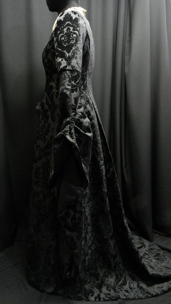 Game Of Thrones Inspired by Catelyn Stark black dress, and scarf custom made to your size!