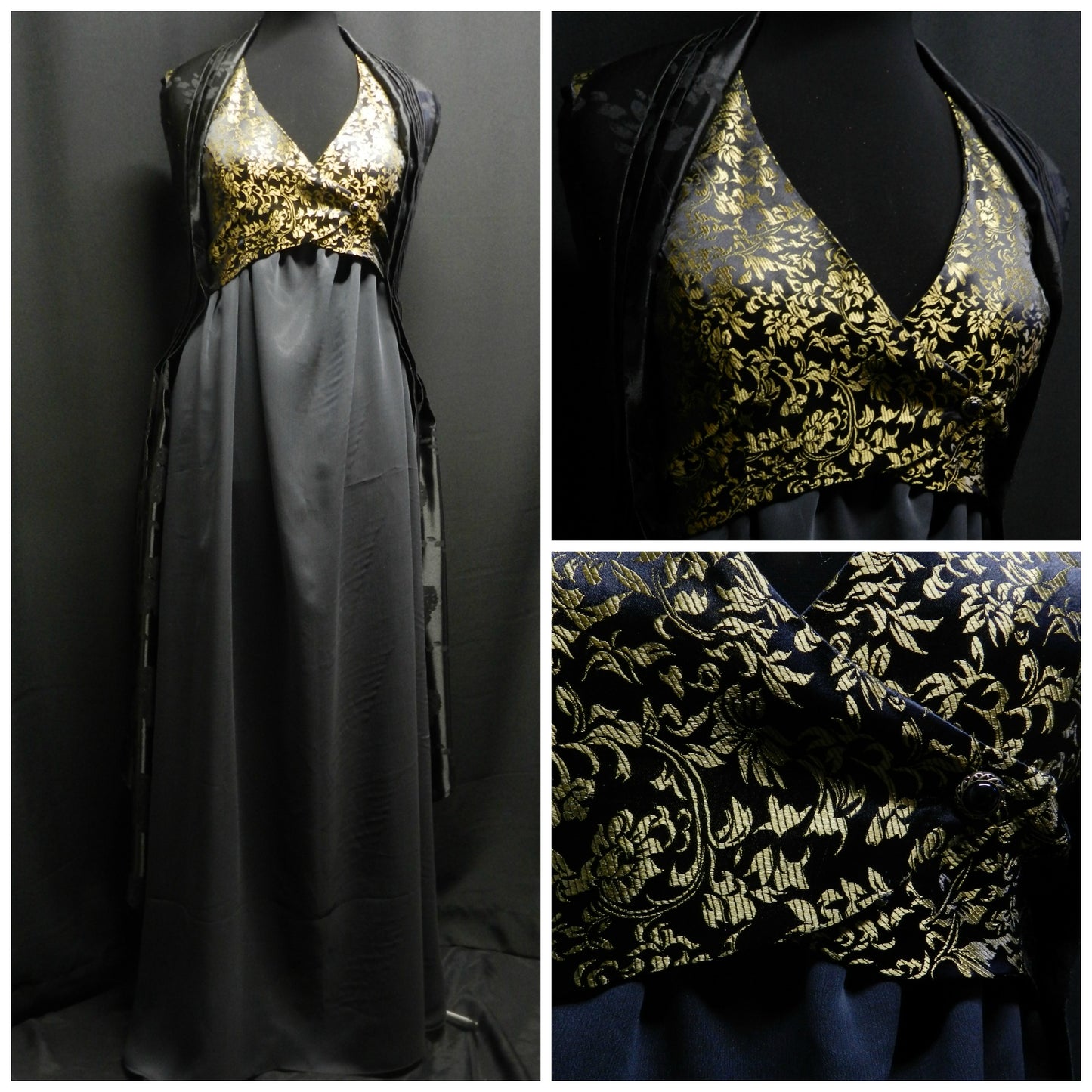 Inspired by Game of Thrones Margaery Tyrell black and gold dress season 5 custom made to your size