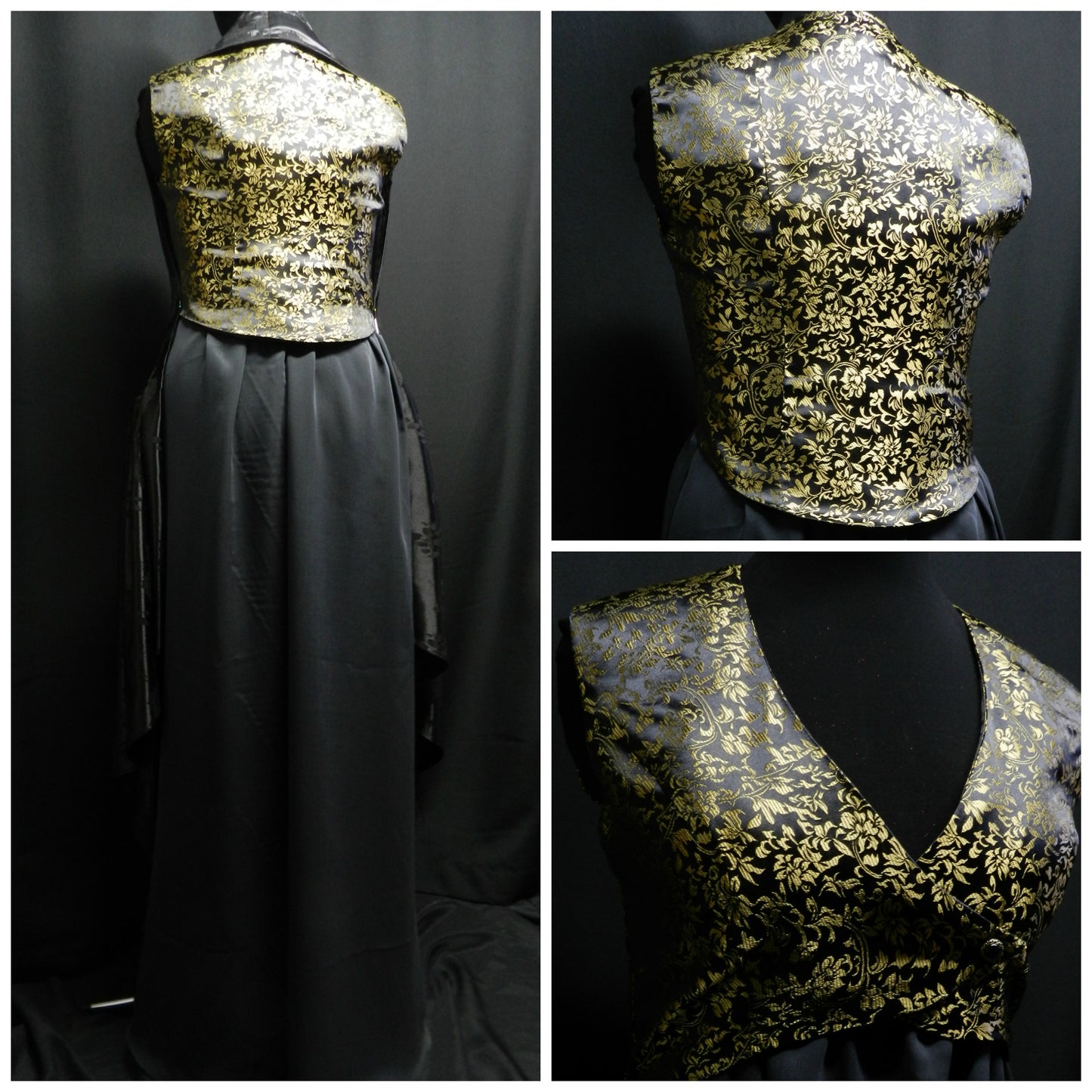 Inspired by Game of Thrones Margaery Tyrell black and gold dress season 5 custom made to your size