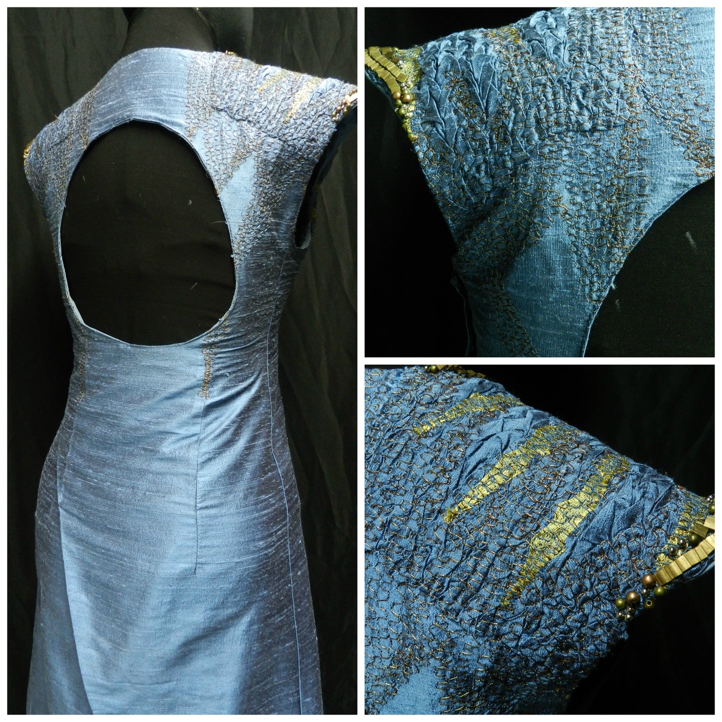 Inspired by Daenerys Targaryen Astapor Azure Blue dress Game of Thrones Custom Made 100% silk soie Dragon scale cosplay robe season 3-4