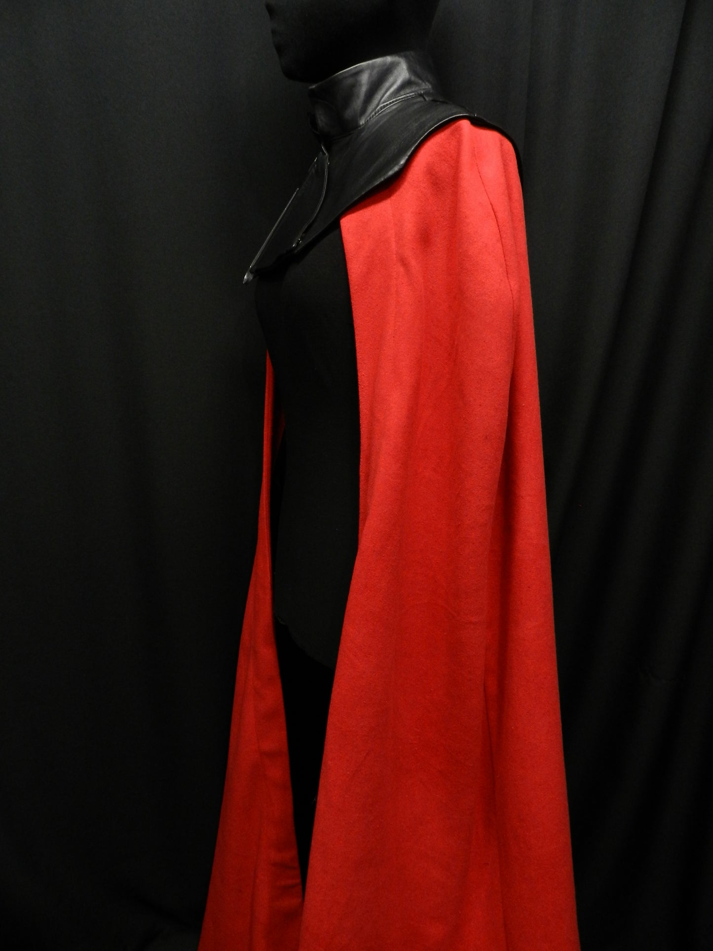 Inspired by Qi’ra Star Wars red cloak cape black leather custom made to your size