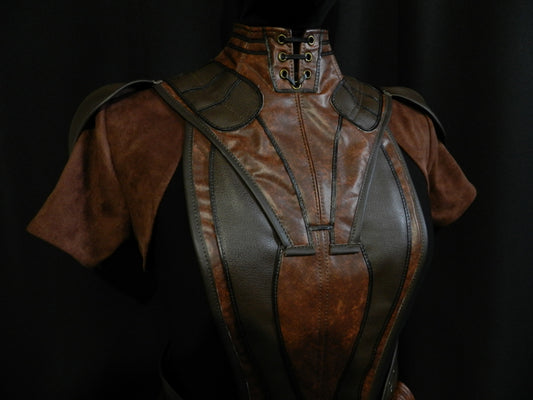 Inspired by Star wars Bastila Shan's costume faux leather armor cosplay custom made to your size!