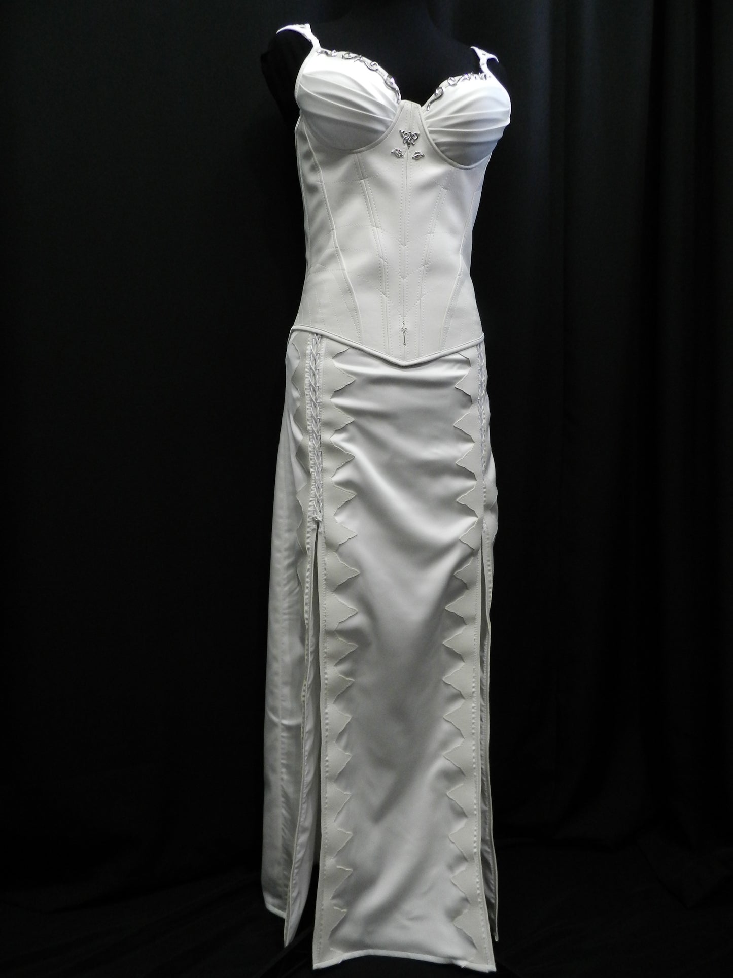 White Version! Inspired by LEGEND Of The SEEKER Kahlan's Corset Faux-leather Medieval armor bustier CUSTOM Made to your size!