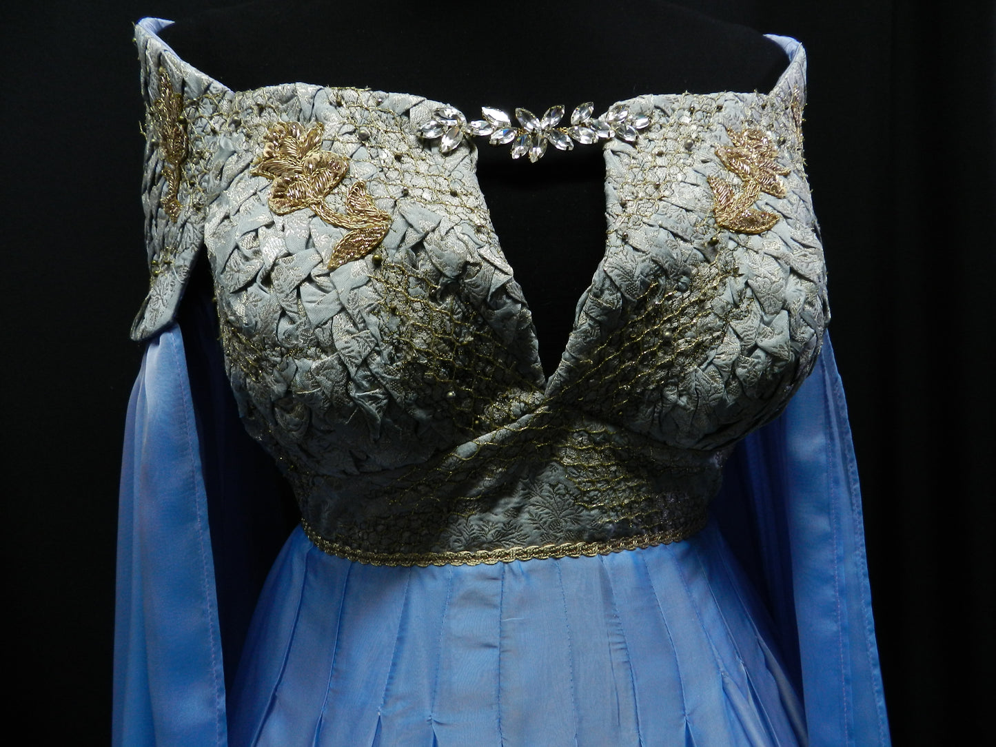 READY TO SHIP!!! Fairy Wedding dress inspired by Daenerys Targaryen blue and gold
