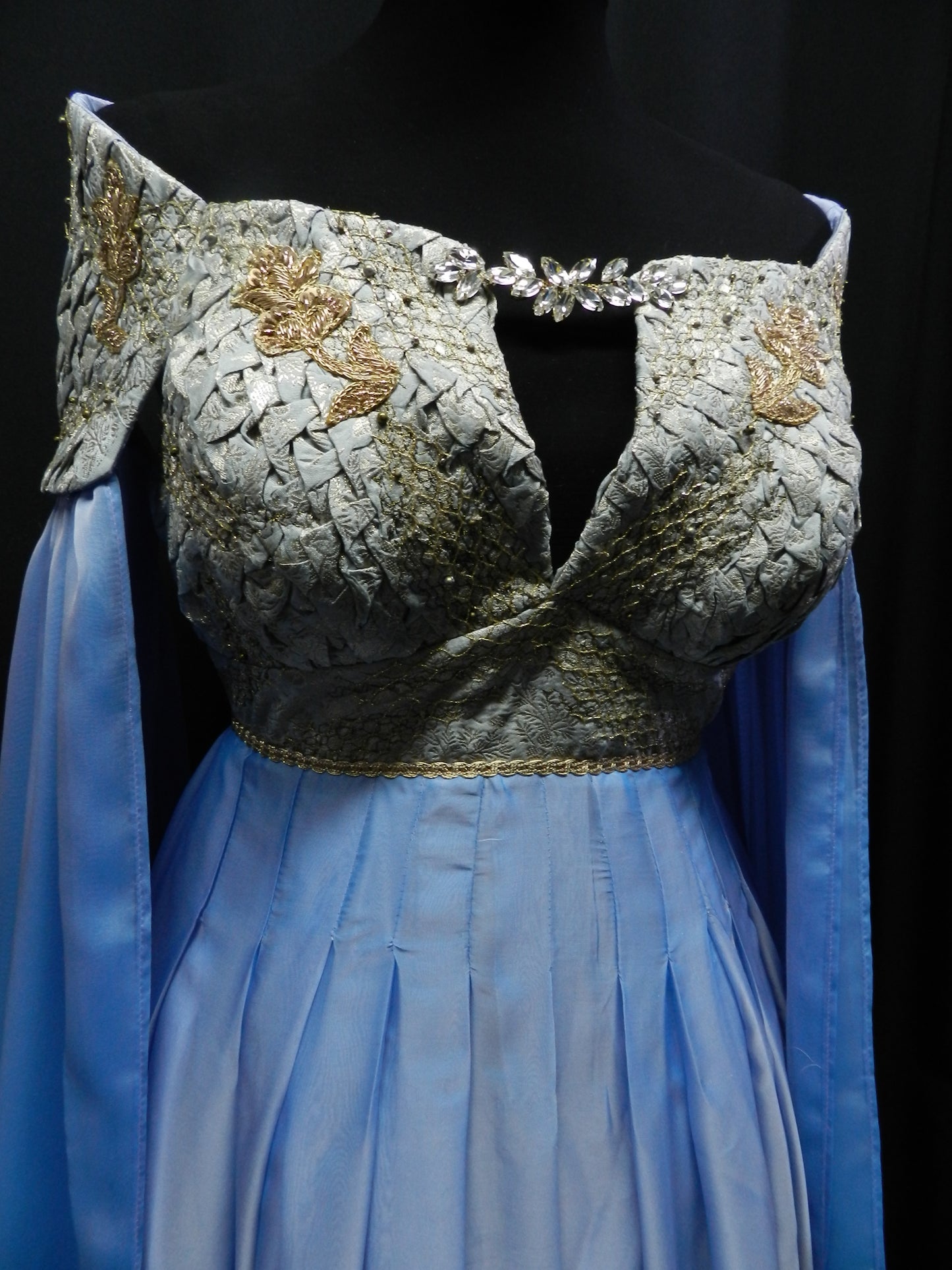 READY TO SHIP!!! Fairy Wedding dress inspired by Daenerys Targaryen blue and gold
