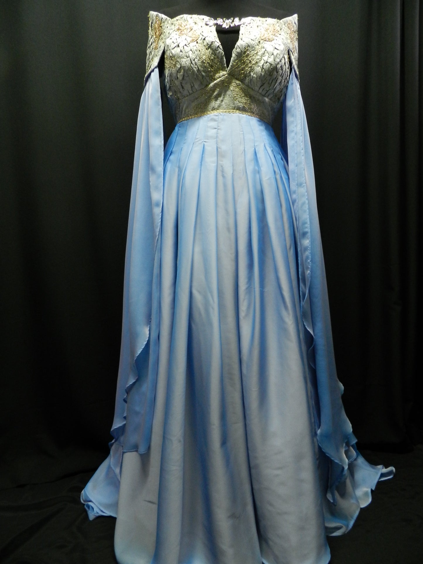 READY TO SHIP!!! Fairy Wedding dress inspired by Daenerys Targaryen blue and gold
