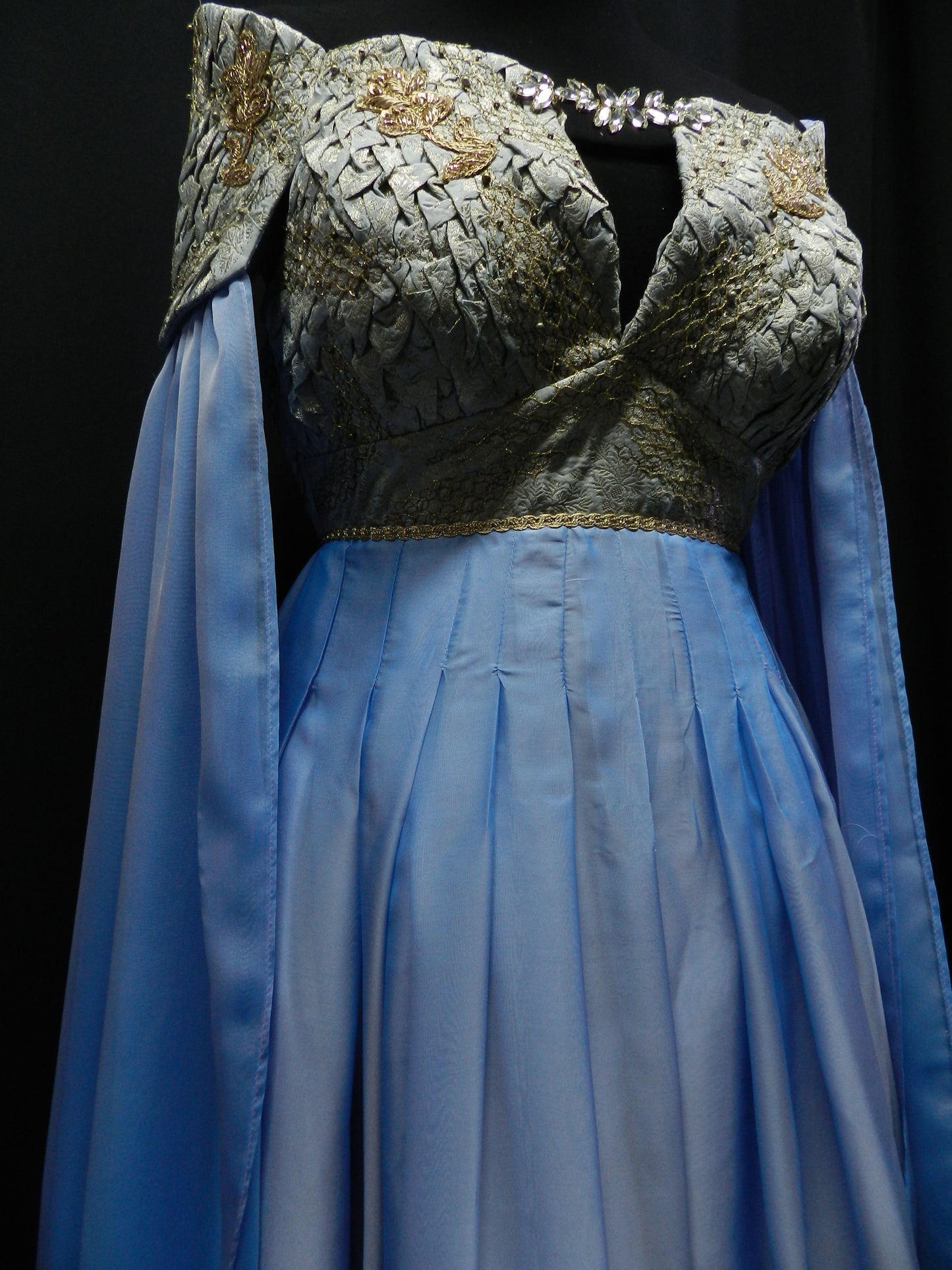 READY TO SHIP!!! Fairy Wedding dress inspired by Daenerys Targaryen blue and gold
