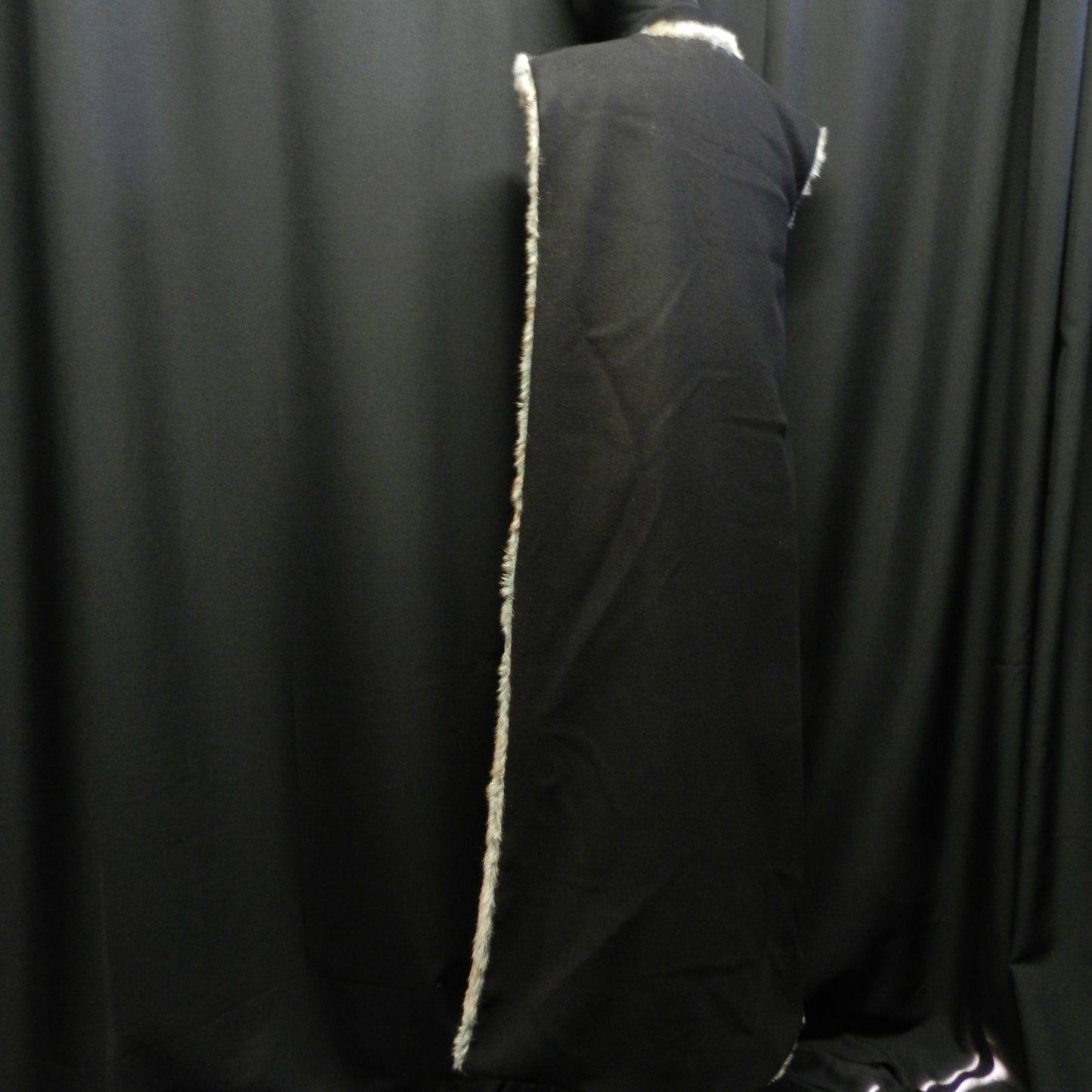 READY TO SHIP! Medieval cloak black and beige wool and faux fur