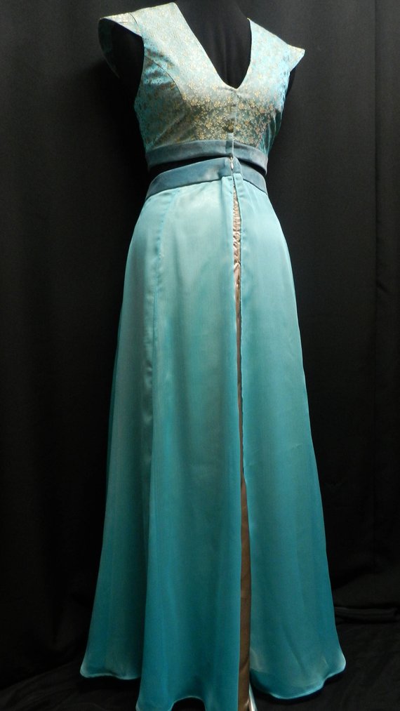 Inspired by Margaery Tyrell dress Game of Thrones turquoise and gold b Mariecosplayshop Inspired by Margaery Tyrell dress Game of Thrones turquoise and gold b Mariecosplayshop