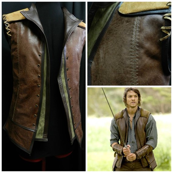 Inspired by Legend of the Seeker Richard Cypher Rahl brown kaki leather vest custom made to your size!