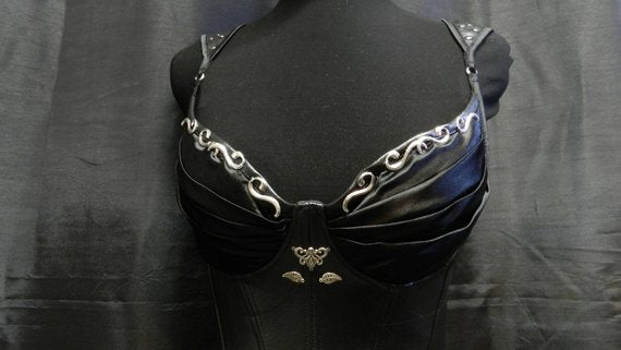 Black Version! Inspired by LEGEND Of The SEEKER Kahlan's Corset Faux-leather Medieval armor bustier CUSTOM Made to your size!